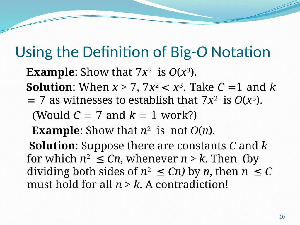 The Growth of Functions Section 3.2 1 Section - slide 10 of 25