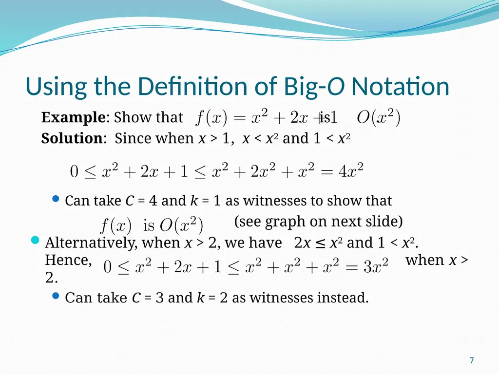 The Growth of Functions Section 3.2 1 Section - slide 7 of 25