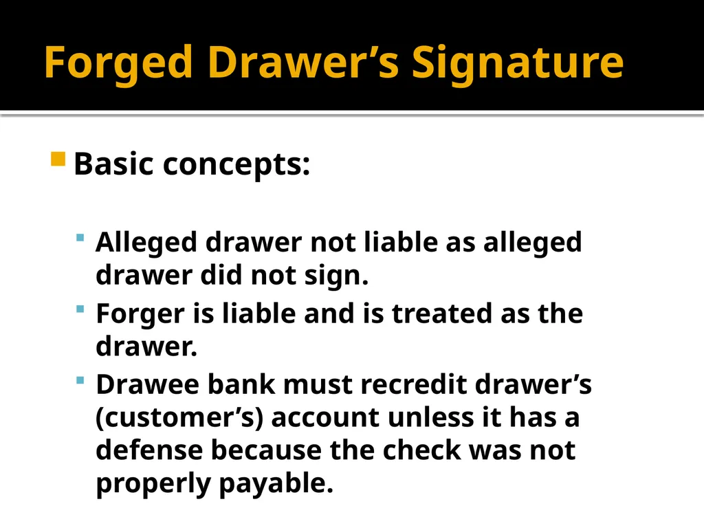 Forgery and Alteration Forgery – First Step - slide 42 of 86