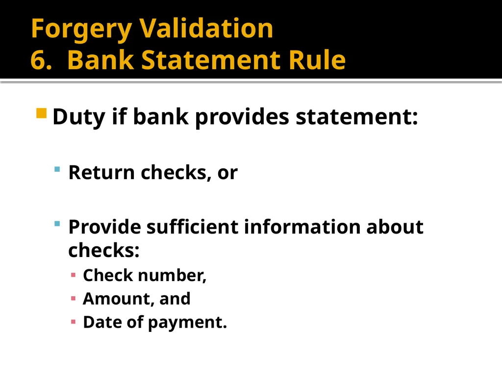 Forgery and Alteration Forgery – First Step - slide 59 of 86