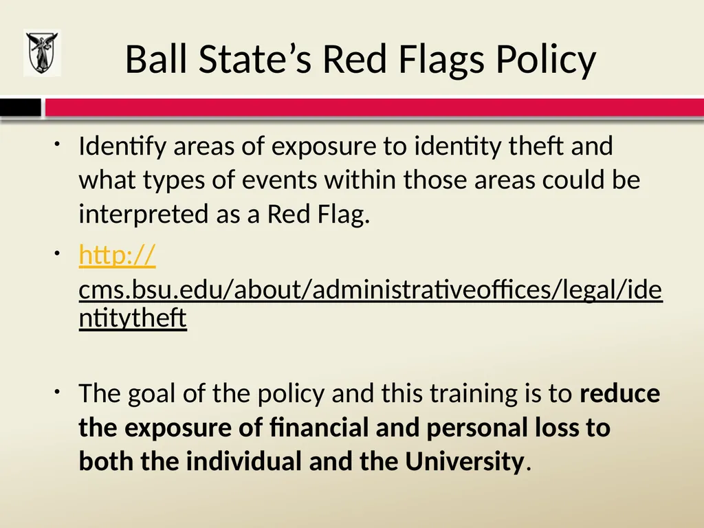 THE RED FLAGS RULE Detecting, Preventing, and - slide 7 of 20