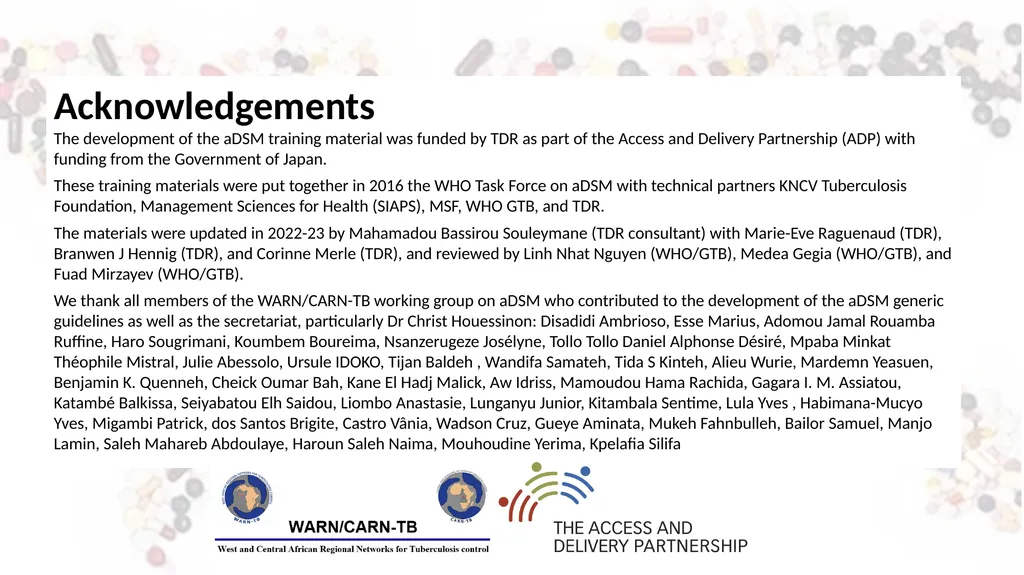 Training package on active tuberculosis drug - slide 12 of 12
