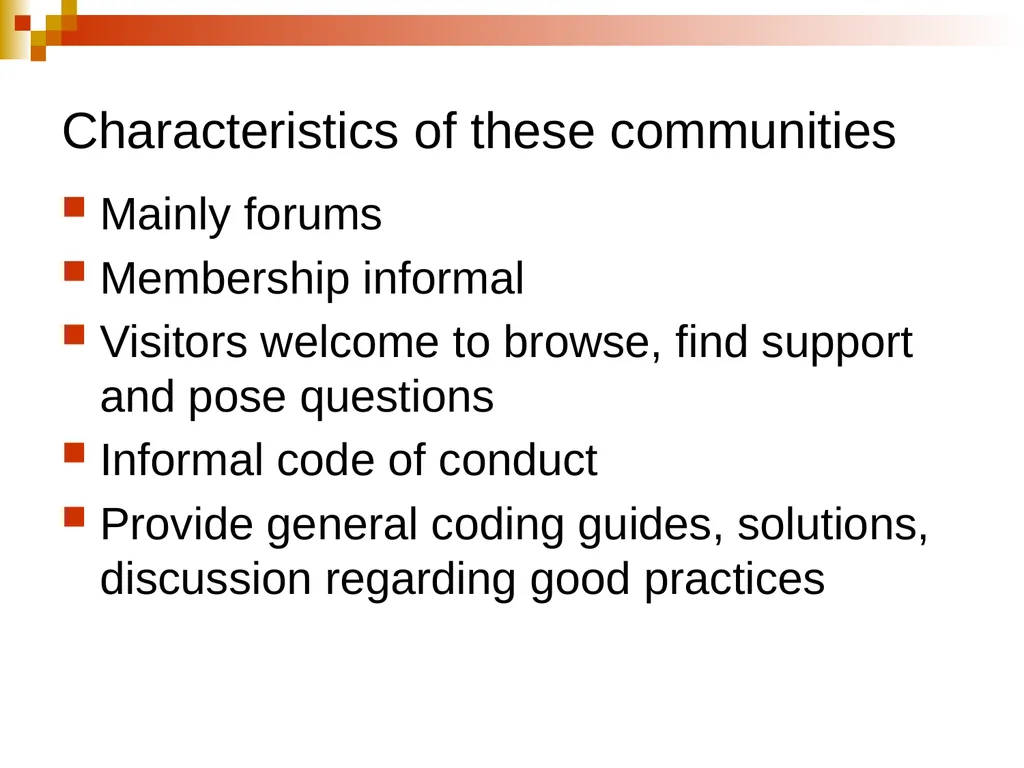 Creating and Fostering e-communities of Practice - slide 16 of 31