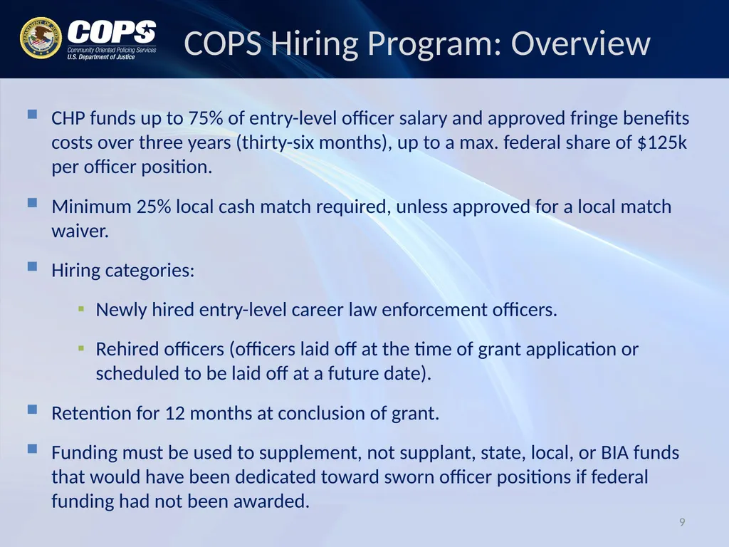 Andy Dorr Assistant Director for Grants - slide 9 of 24