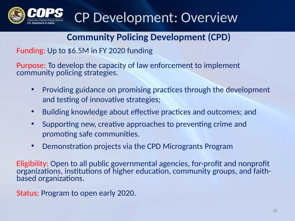 Andy Dorr Assistant Director for Grants - slide 18 of 24