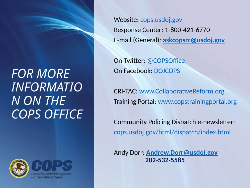 Andy Dorr Assistant Director for Grants - slide 24 of 24
