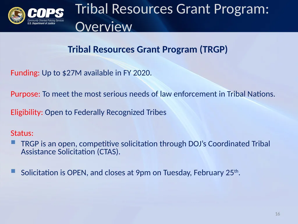 Andy Dorr Assistant Director for Grants - slide 16 of 24