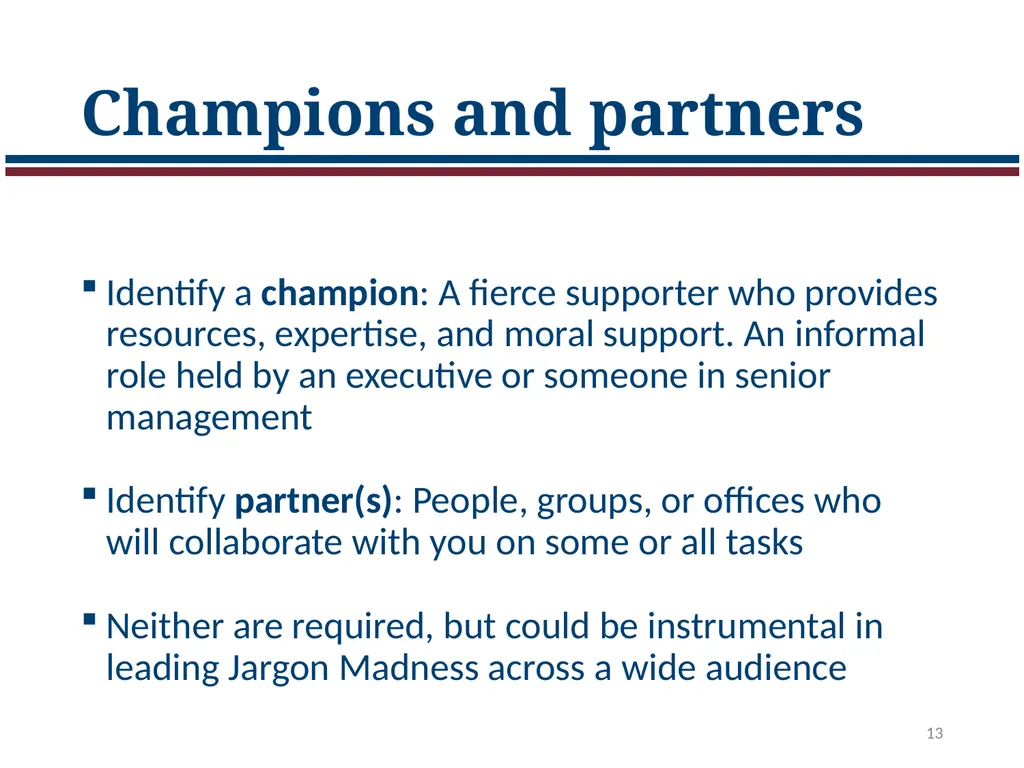 Jargon Madness: A plain language exercise Laura - slide 13 of 34