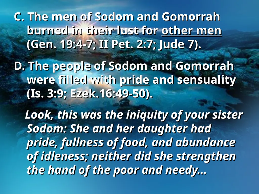 Genesis 13, 17-18 – Sodom and Gomorrah I. Who are - slide 8 of 21