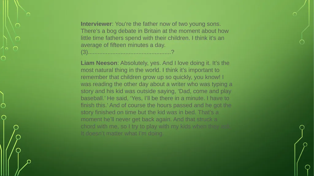 An interview with Liam Neeson Liam Neeson was born - slide 4 of 6