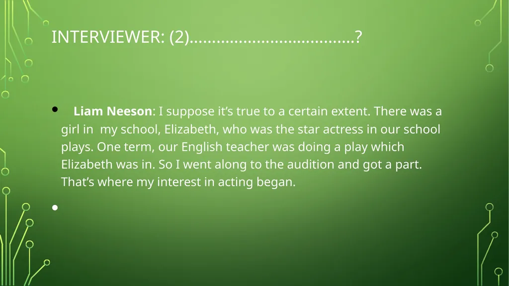 An interview with Liam Neeson Liam Neeson was born - slide 3 of 6