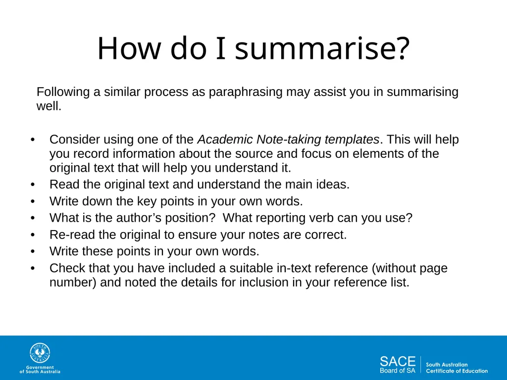 Academic Writing Skills: Paraphrasing and - slide 15 of 19