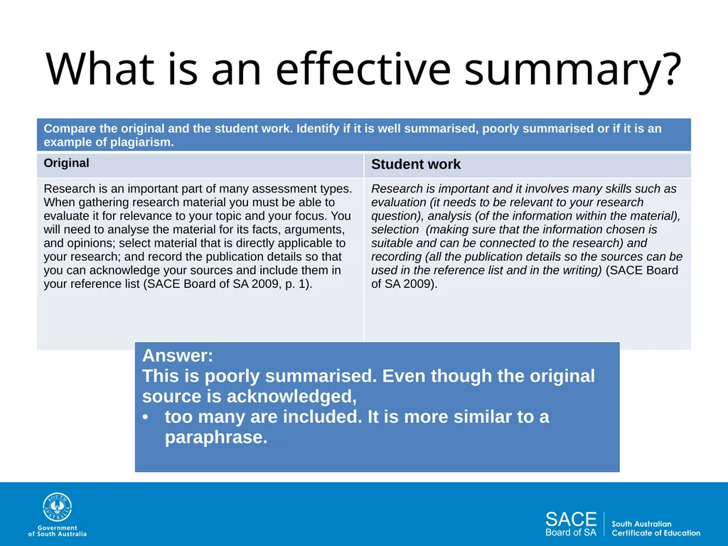 Academic Writing Skills: Paraphrasing and - slide 12 of 19