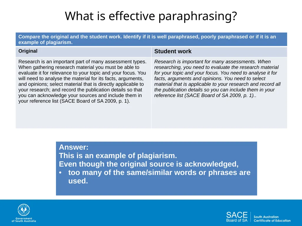 Academic Writing Skills: Paraphrasing and - slide 4 of 19