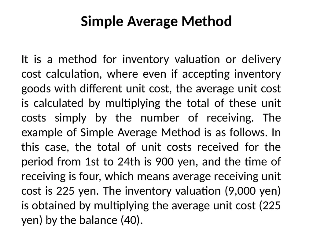 SIMPLE AVERAGE METHOD M.VIJAYASEKARAM Simple - slide 2 of 5