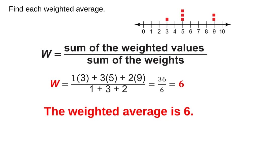 Weighted Averages Finding Weighted Averages Find - slide 4 of 11