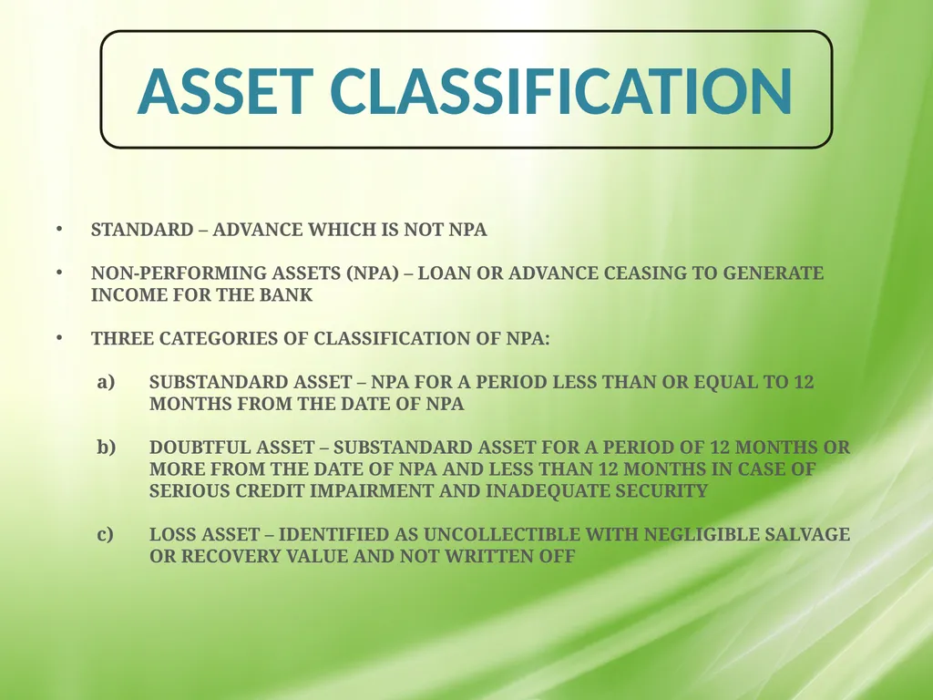 IRAC NORMS OF RBI, EXECUTION GUIDANCE ON CERTAIN - slide 4 of 44