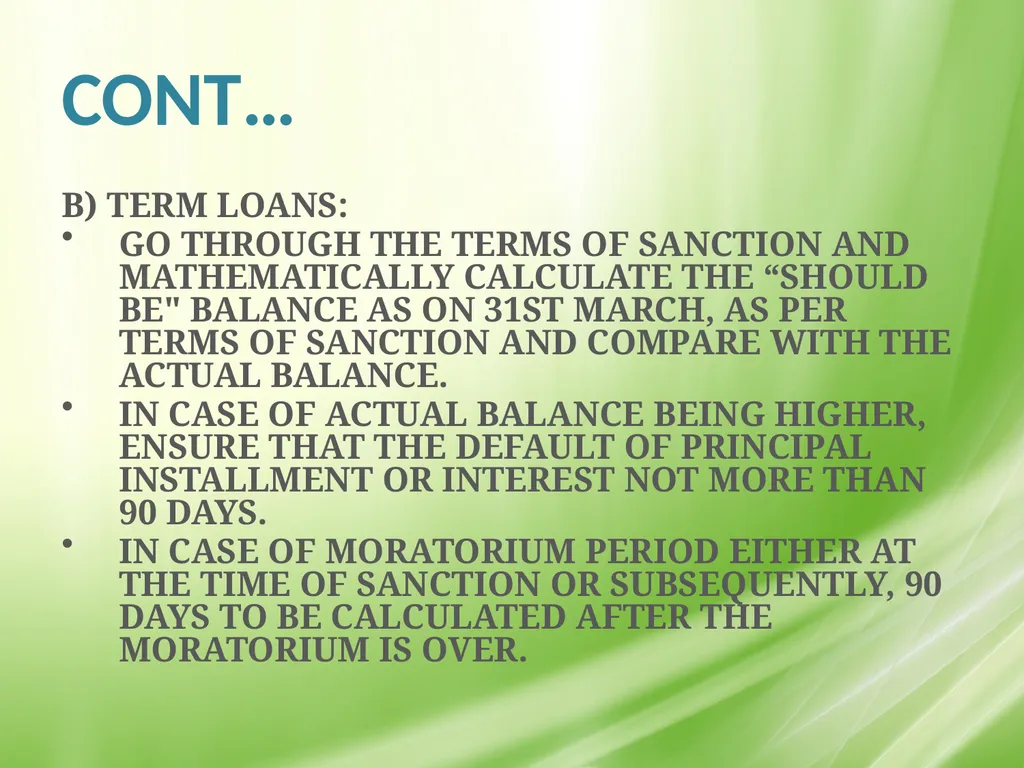 IRAC NORMS OF RBI, EXECUTION GUIDANCE ON CERTAIN - slide 10 of 44