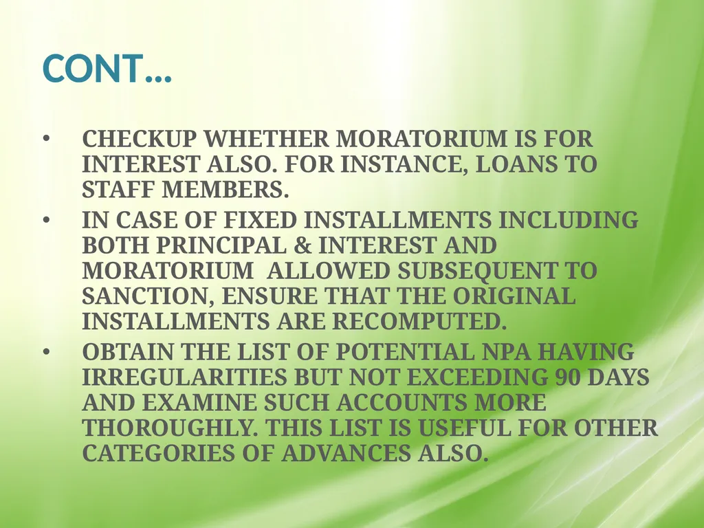 IRAC NORMS OF RBI, EXECUTION GUIDANCE ON CERTAIN - slide 11 of 44