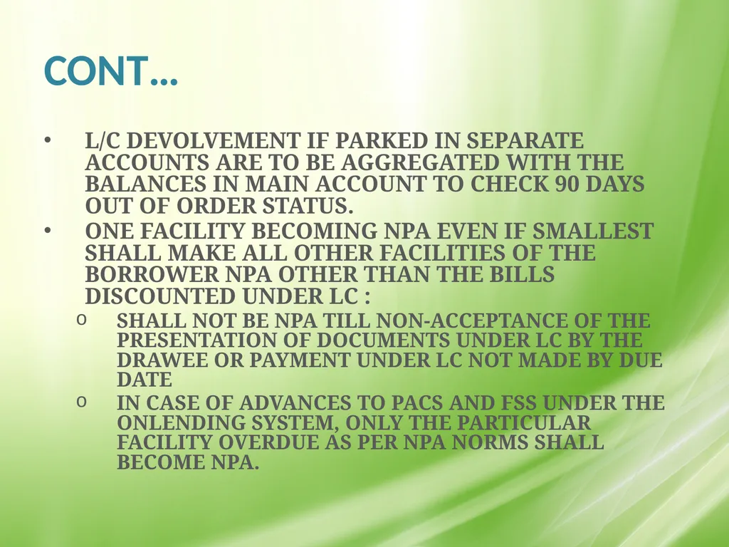 IRAC NORMS OF RBI, EXECUTION GUIDANCE ON CERTAIN - slide 19 of 44