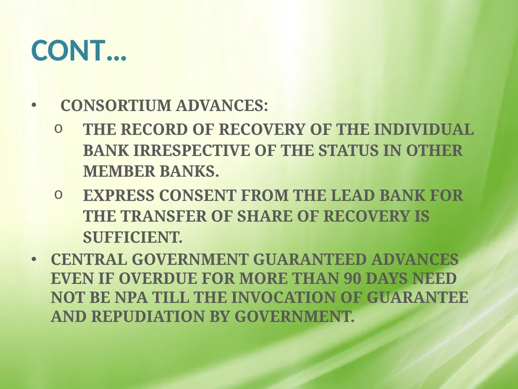 IRAC NORMS OF RBI, EXECUTION GUIDANCE ON CERTAIN - slide 21 of 44