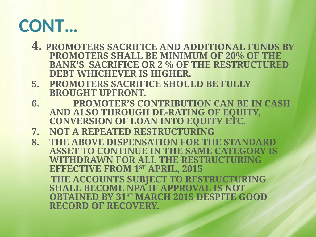 IRAC NORMS OF RBI, EXECUTION GUIDANCE ON CERTAIN - slide 34 of 44