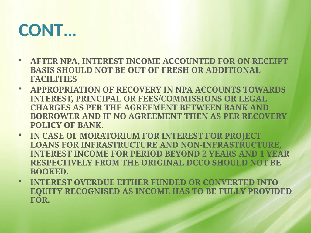 IRAC NORMS OF RBI, EXECUTION GUIDANCE ON CERTAIN - slide 40 of 44