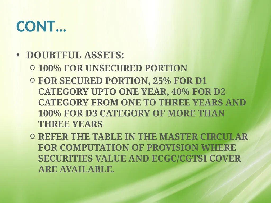 IRAC NORMS OF RBI, EXECUTION GUIDANCE ON CERTAIN - slide 42 of 44