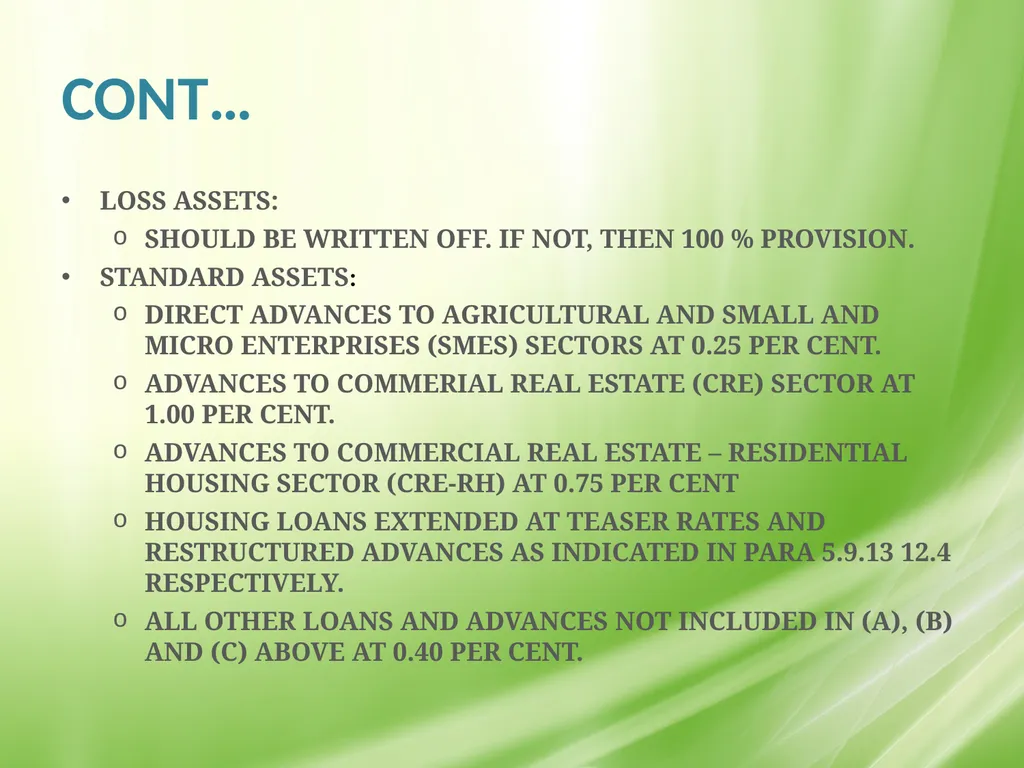 IRAC NORMS OF RBI, EXECUTION GUIDANCE ON CERTAIN - slide 43 of 44