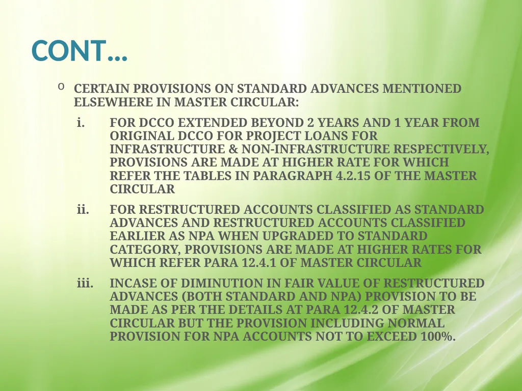 IRAC NORMS OF RBI, EXECUTION GUIDANCE ON CERTAIN - slide 44 of 44