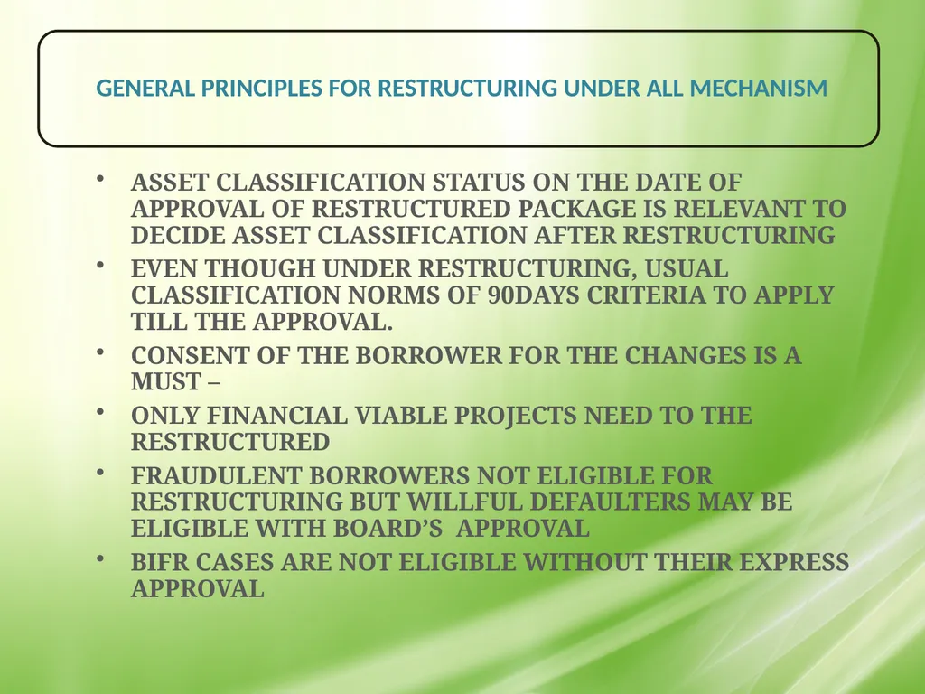 IRAC NORMS OF RBI, EXECUTION GUIDANCE ON CERTAIN - slide 31 of 44