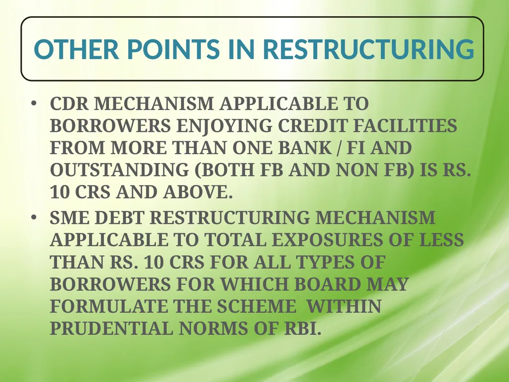 IRAC NORMS OF RBI, EXECUTION GUIDANCE ON CERTAIN - slide 36 of 44