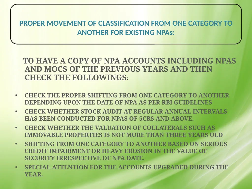 IRAC NORMS OF RBI, EXECUTION GUIDANCE ON CERTAIN - slide 37 of 44
