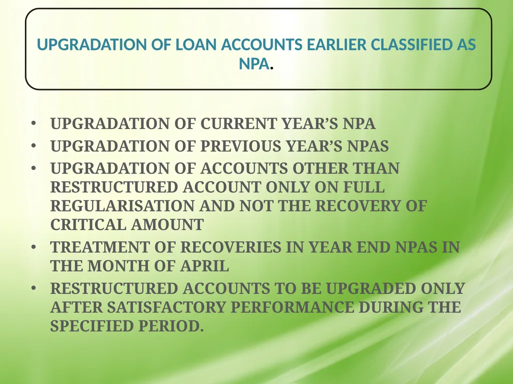 IRAC NORMS OF RBI, EXECUTION GUIDANCE ON CERTAIN - slide 38 of 44