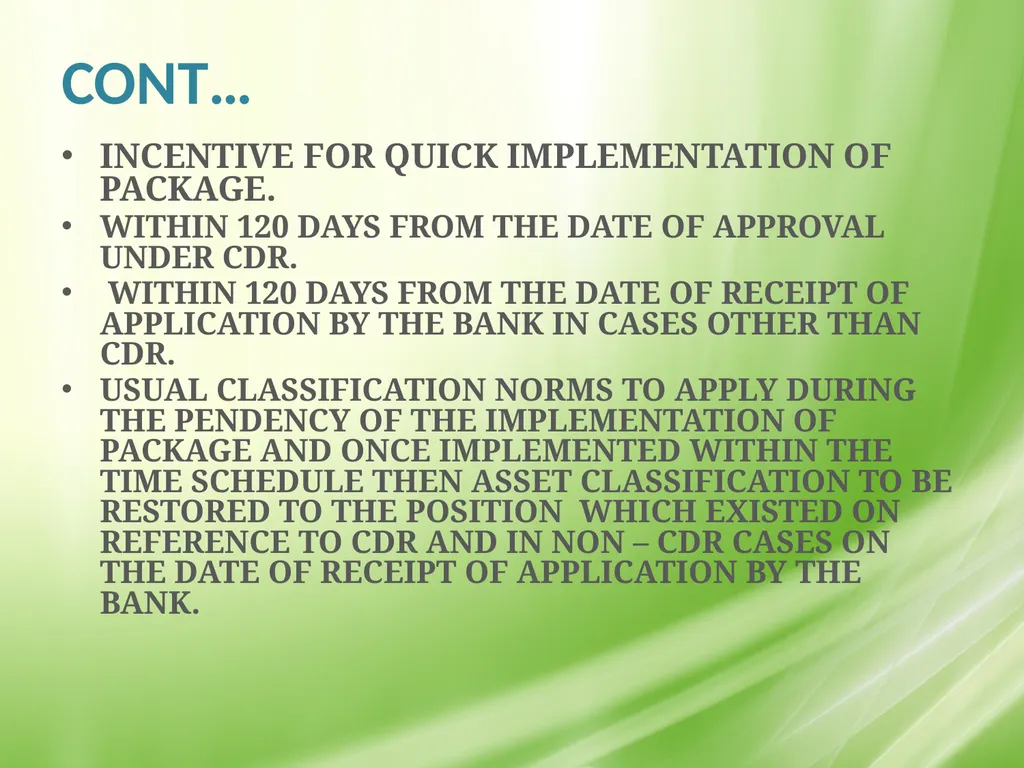 IRAC NORMS OF RBI, EXECUTION GUIDANCE ON CERTAIN - slide 35 of 44
