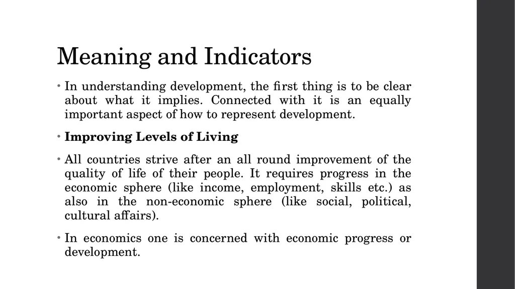 Concept of Development Meaning and Indicators In - slide 2 of 15