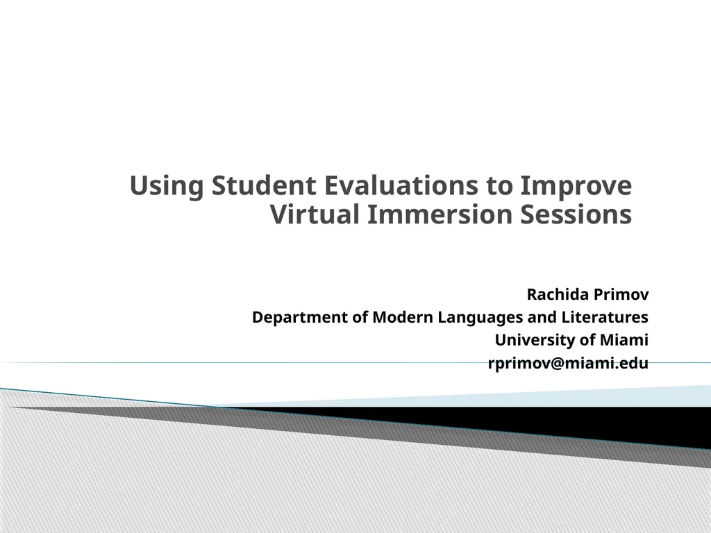 Using Student Evaluations to Improve Virtual - slide 1 of 22
