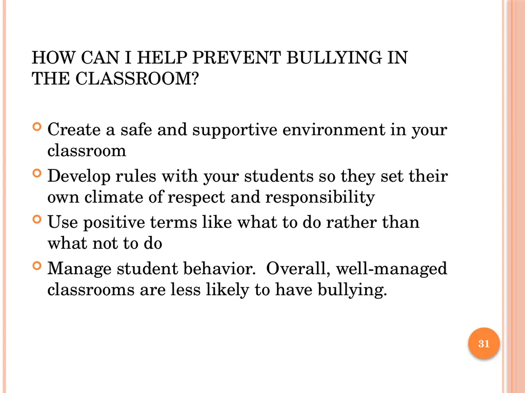 BULLY PREVENTION AND INTERVENTION School - slide 31 of 41
