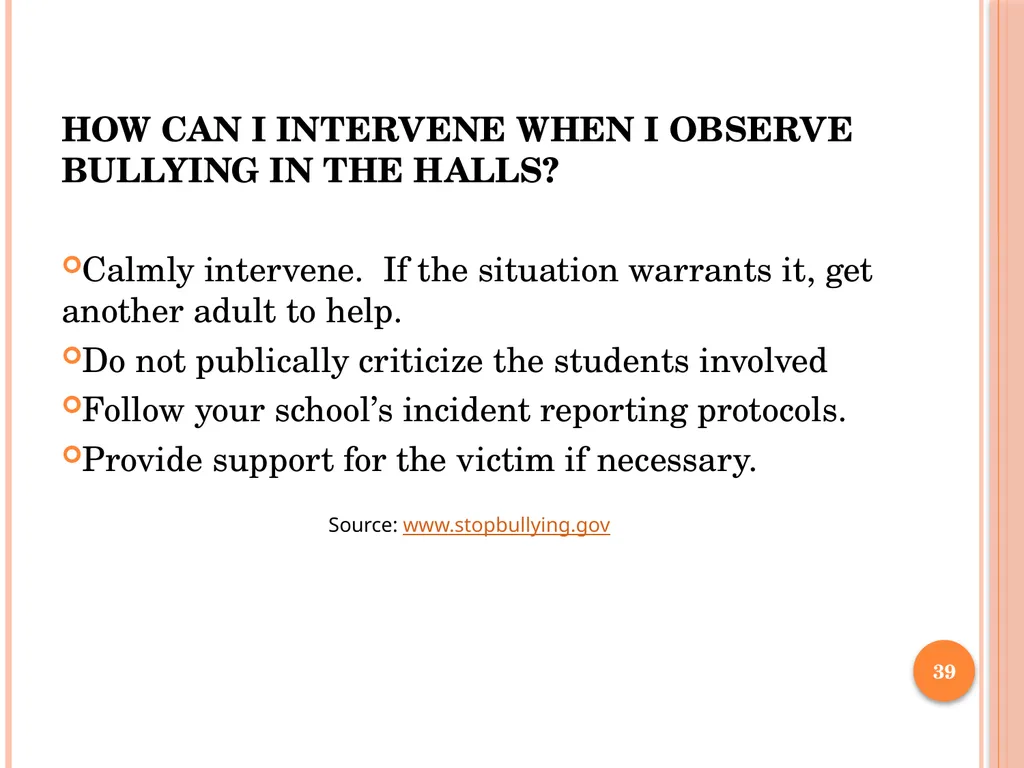 BULLY PREVENTION AND INTERVENTION School - slide 39 of 41