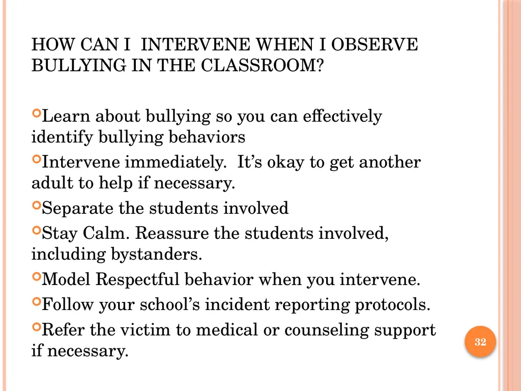 BULLY PREVENTION AND INTERVENTION School - slide 32 of 41