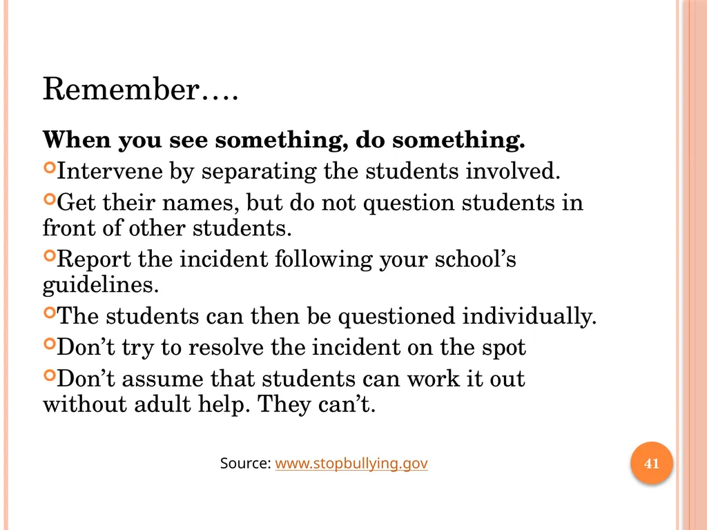 BULLY PREVENTION AND INTERVENTION School - slide 41 of 41