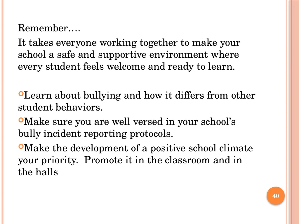 BULLY PREVENTION AND INTERVENTION School - slide 40 of 41