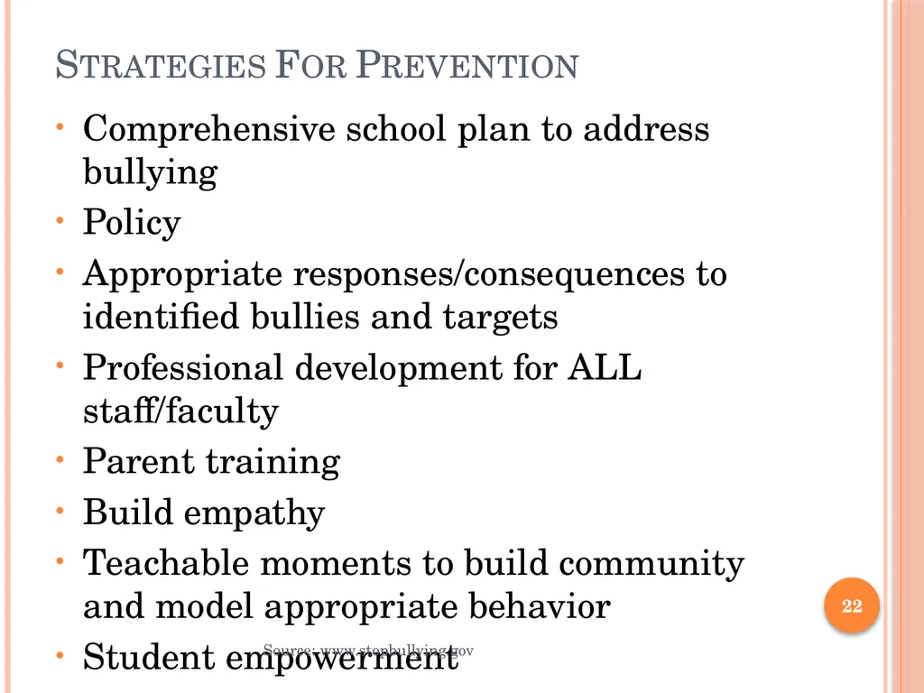 BULLY PREVENTION AND INTERVENTION School - slide 22 of 41