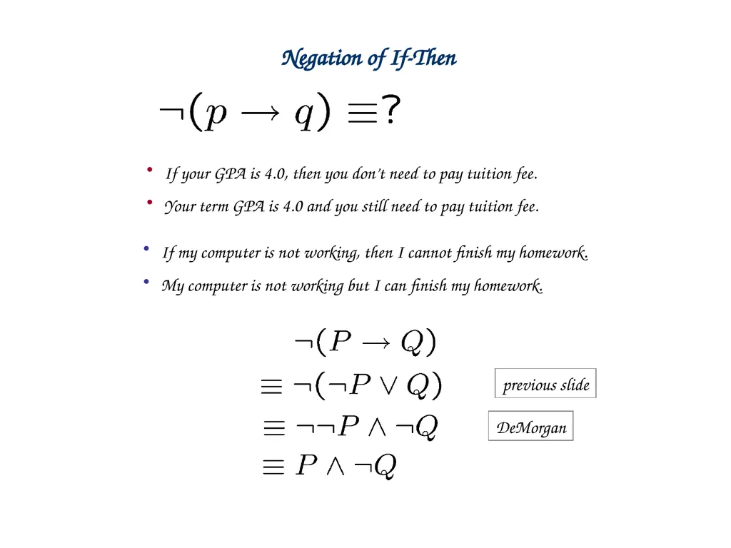 Propositional Logic Statement (Proposition) A - slide 20 of 26