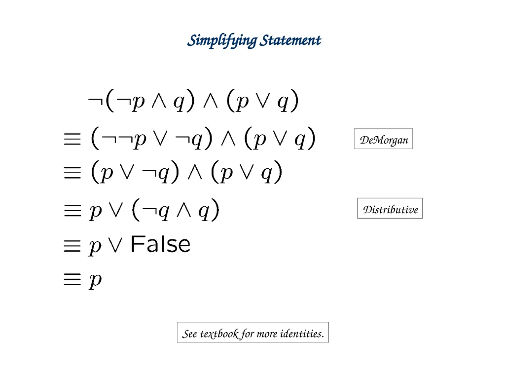 Propositional Logic Statement (Proposition) A - slide 13 of 26