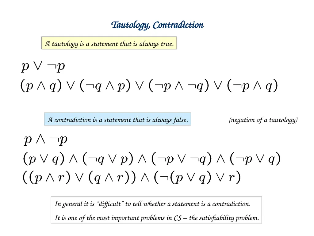 Propositional Logic Statement (Proposition) A - slide 14 of 26