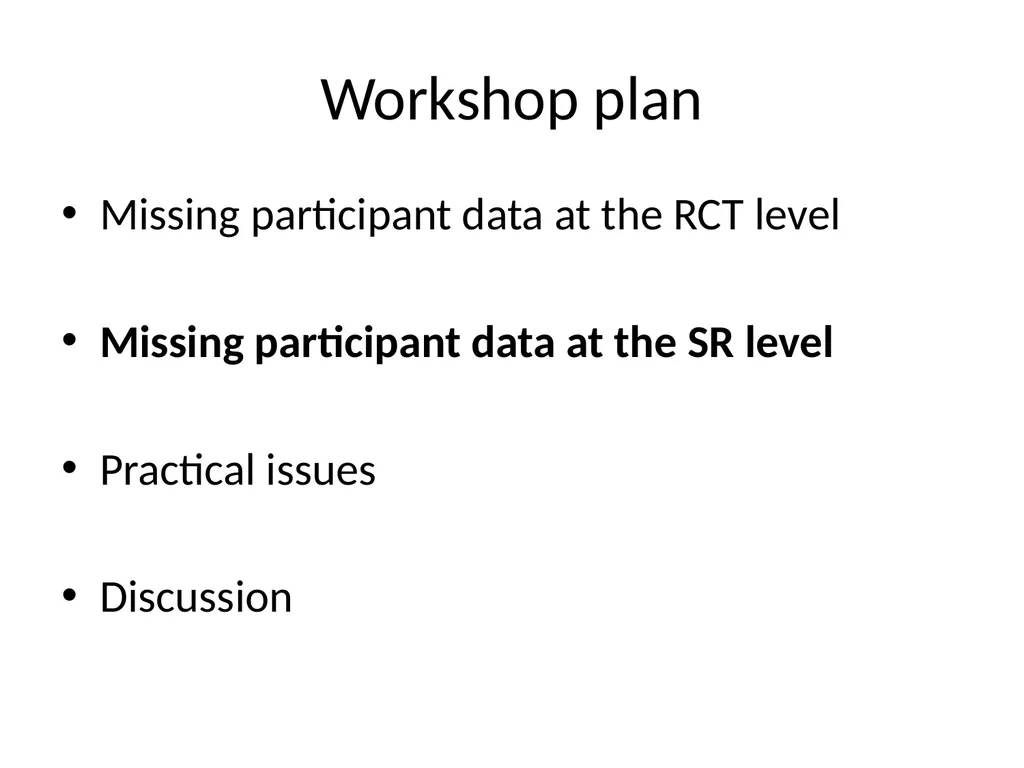 Addressing missing participant data in systematic - slide 21 of 46