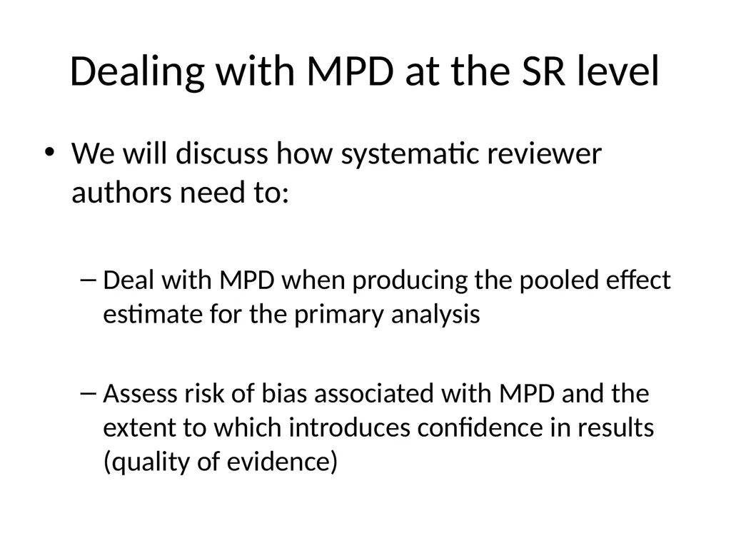 Addressing missing participant data in systematic - slide 23 of 46