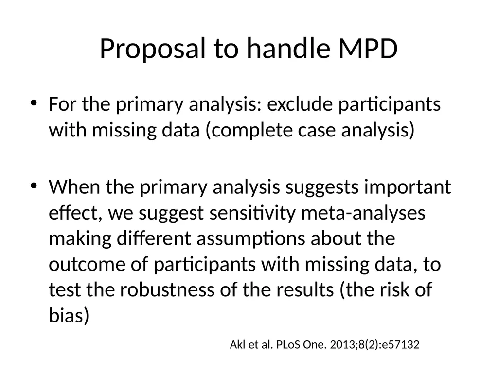 Addressing missing participant data in systematic - slide 26 of 46