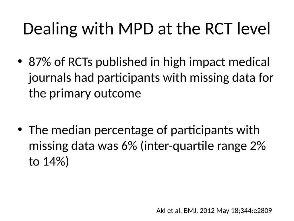 Addressing missing participant data in systematic - slide 6 of 46